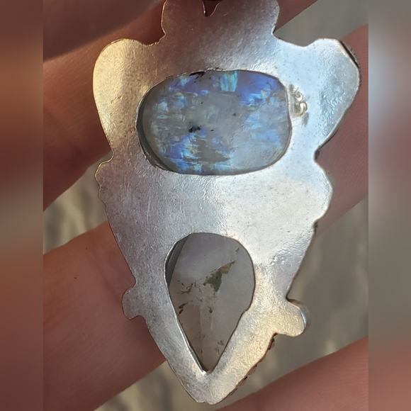 New Rainbow Moonstone 925 Silver Pendant. - Picture 15 of 16